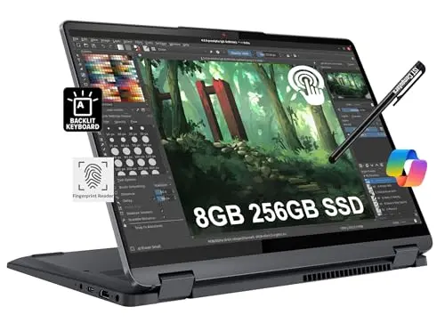 Lenovo IdeaPad Flex 5i 2-in-1 laptop in grey with 360-degree hinge