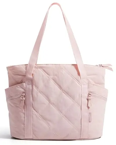 BAGSMART puffer tote bag with zipper closure and multiple pockets